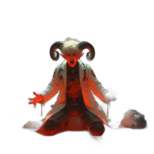 creature, mask, dragon, staff transparent PNG cut-out