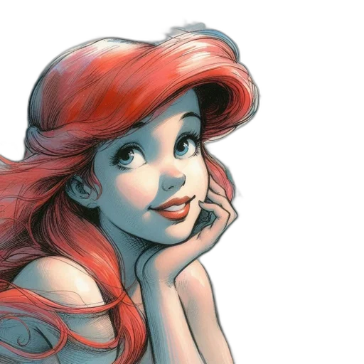 face, comic book art, watercolor, fantasy art transparent PNG cut-out