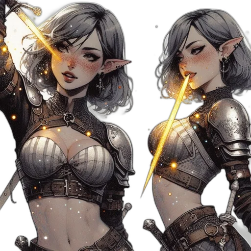sword, fantasy art, concept art, comic book art transparent PNG cut-out