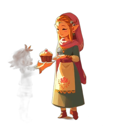 dress, staff, food, crown transparent PNG cut-out