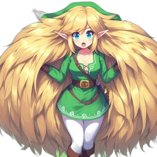 hair, staff, dress, crown transparent PNG cut-out