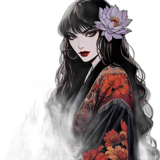 dress, flower, mask, fantasy art transparent PNG cut-out