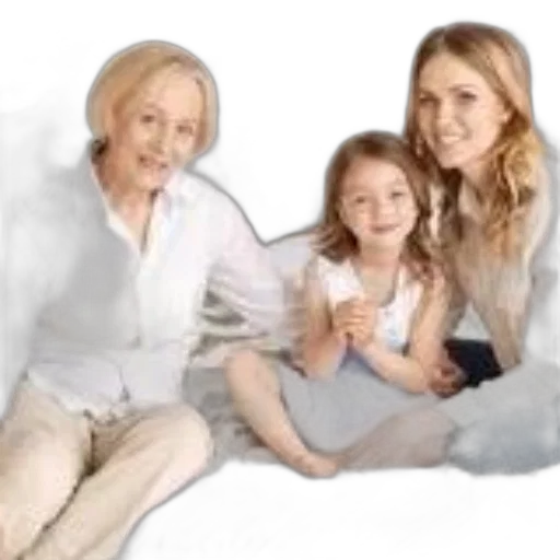 photorealistic, three, generations, women transparent PNG cut-out