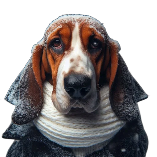 animal, face, jacket, hat transparent PNG cut-out