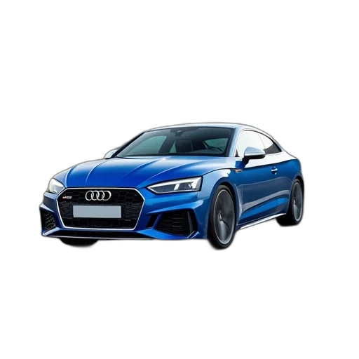 car, photorealistic, 3d render, blue transparent PNG cut-out