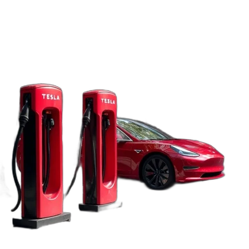 car, tesla, charging, stations transparent PNG cut-out