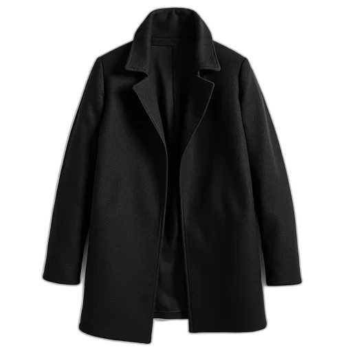 jacket, black, wool, coat transparent PNG cut-out