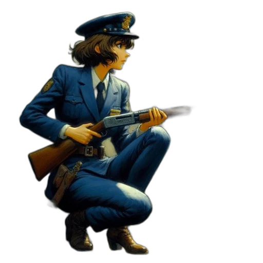 weapon, staff, jacket, concept art transparent PNG cut-out