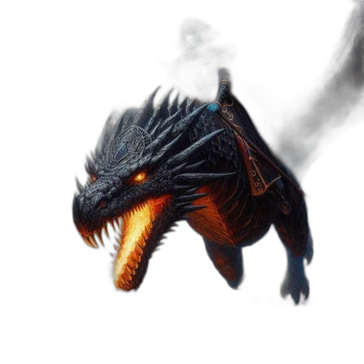 dragon, creature, animal, staff transparent PNG cut-out