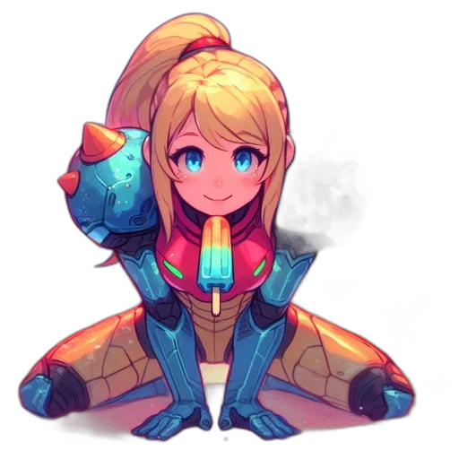 robot, weapon, staff, jacket transparent PNG cut-out