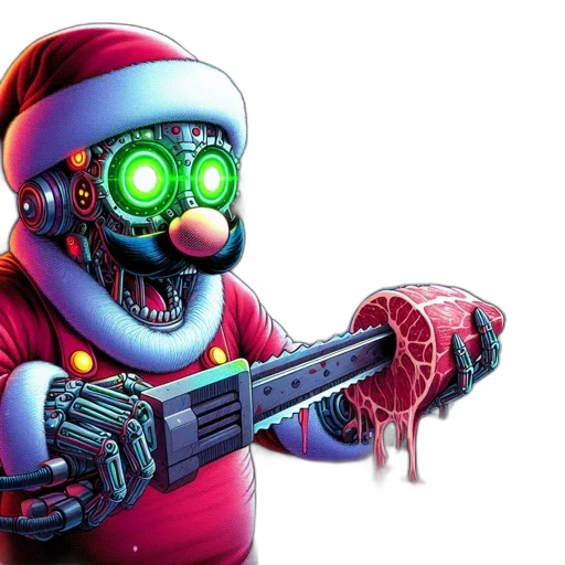 robot, concept art, cyberpunk, pixel art transparent PNG cut-out