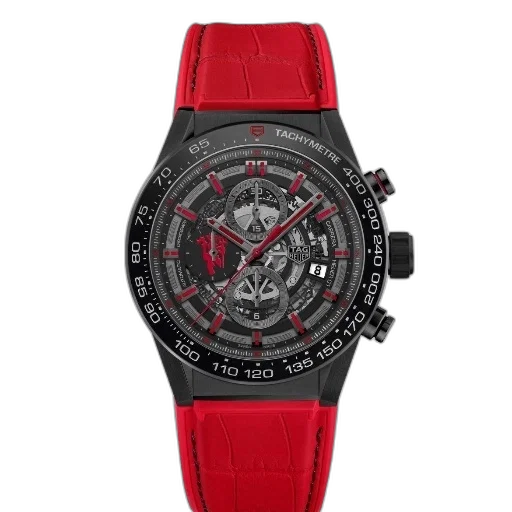 red, black, luxury, watch transparent PNG cut-out