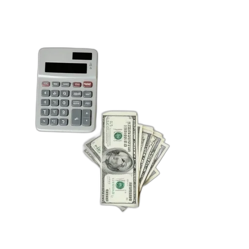 weapon, 3d render, money, calculator transparent PNG cut-out