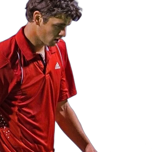 man, red, adidas, shirt transparent PNG cut-out
