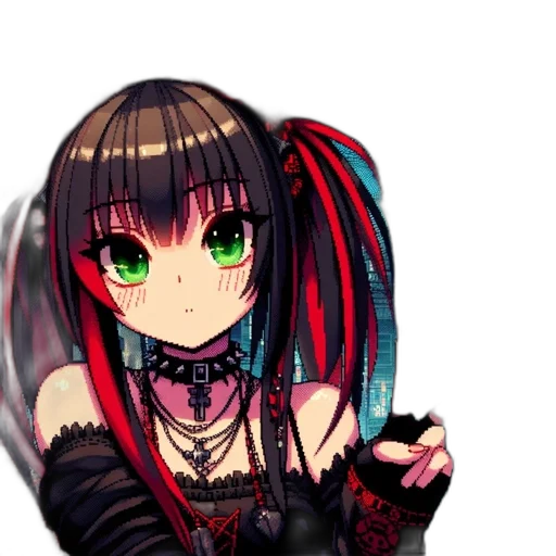 weapon, hair, staff, robot transparent PNG cut-out