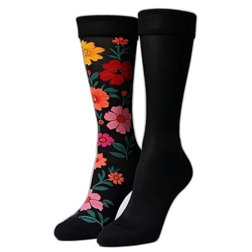 shoes, flower, pair, black transparent PNG cut-out