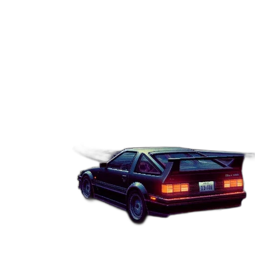 car, weapon, animal, vaporwave transparent PNG cut-out
