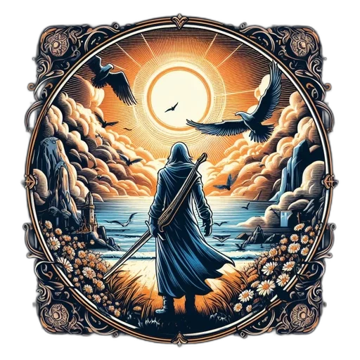 dragon, sword, jacket, fantasy art transparent PNG cut-out
