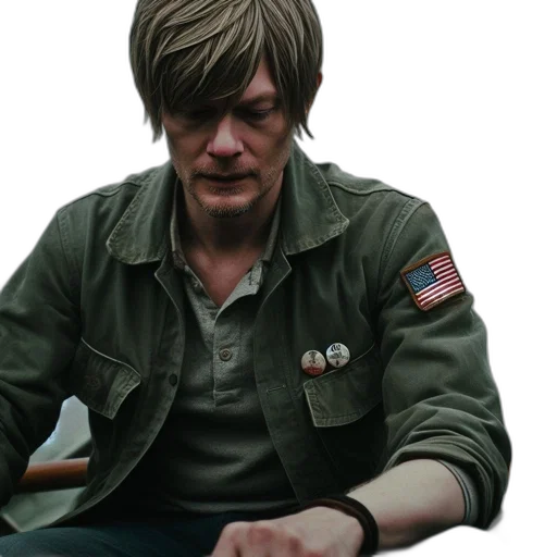 jacket, face, concept art, photorealistic transparent PNG cut-out