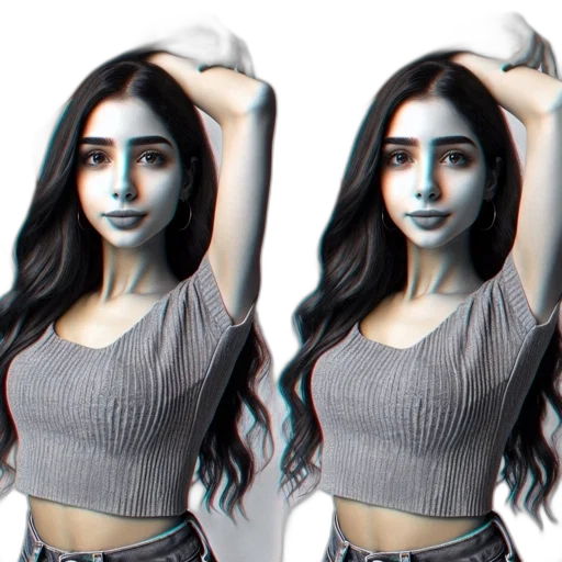 hair, face, robot, 3d render transparent PNG cut-out