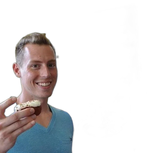 food, hair, man, holding transparent PNG cut-out
