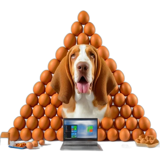 basset, hound, stands, before transparent PNG cut-out