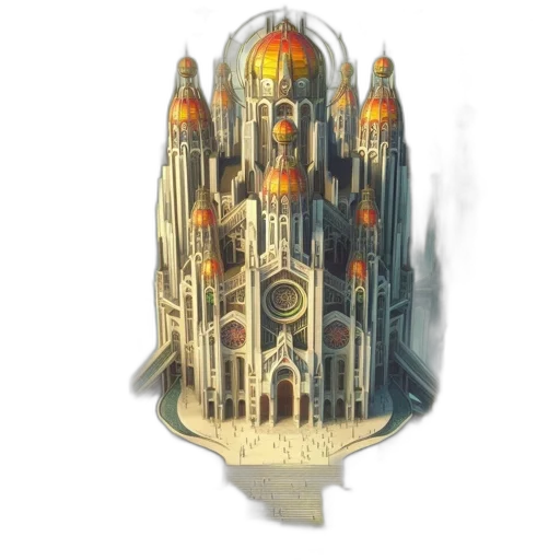 crown, building, concept art, watercolor transparent PNG cut-out