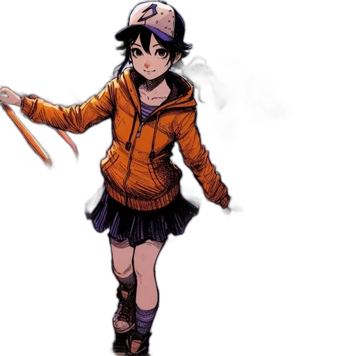 staff, weapon, jacket, hat transparent PNG cut-out