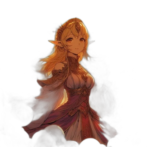 dress, staff, mask, fantasy art transparent PNG cut-out