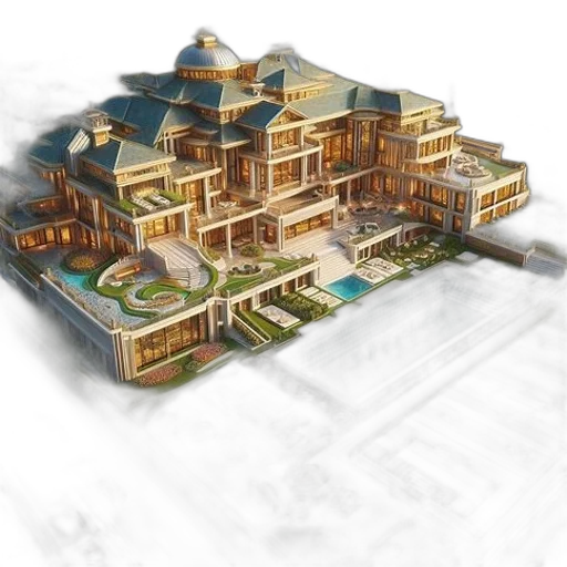 building, 3d render, concept art, photorealistic transparent PNG cut-out