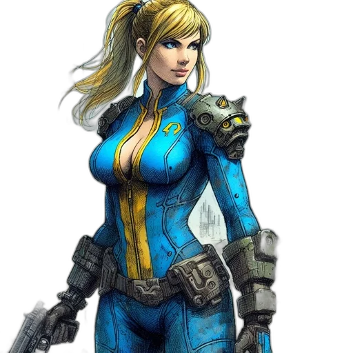 concept art, comic book art, fantasy art, cyberpunk transparent PNG cut-out