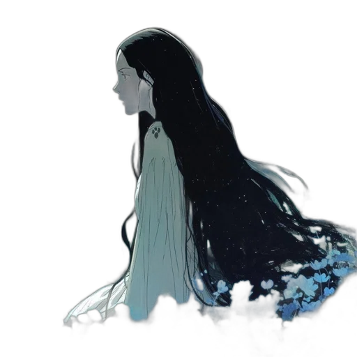 hair, dress, crown, creature transparent PNG cut-out