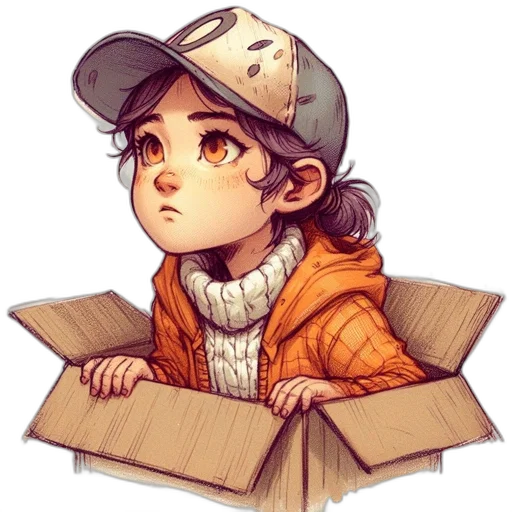 hat, jacket, watercolor, cartoon transparent PNG cut-out