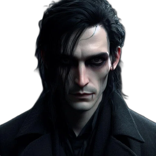 face, jacket, concept art, photorealistic transparent PNG cut-out