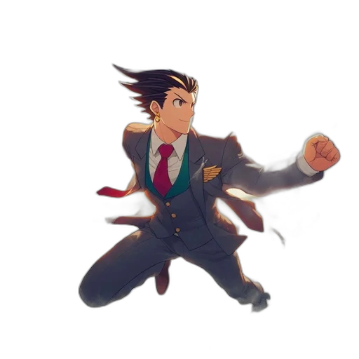 jacket, staff, creature, hair transparent PNG cut-out