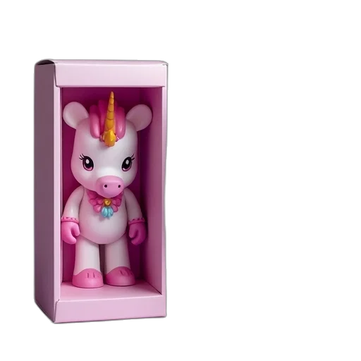 3d render, unicorn, princess, vinylmation transparent PNG cut-out