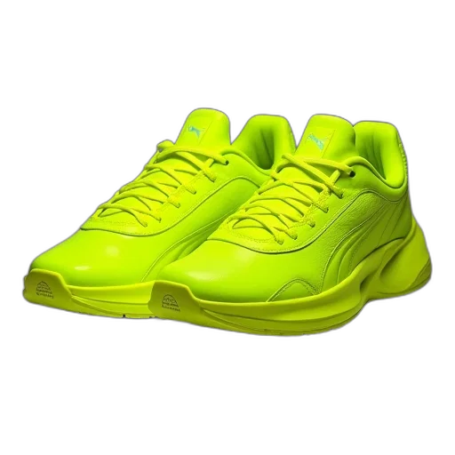 shoes, 3d render, neon, green transparent PNG cut-out
