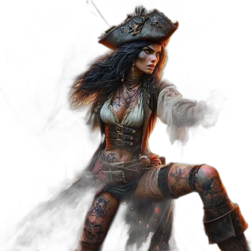 fantasy art, concept art, comic book art, photorealistic transparent PNG cut-out