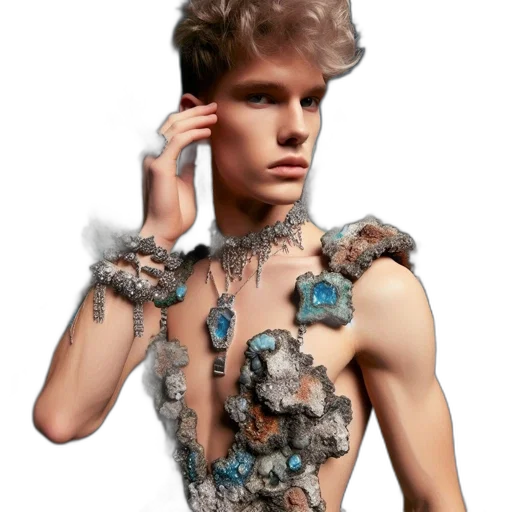 jewelry, hair, creature, fantasy art transparent PNG cut-out