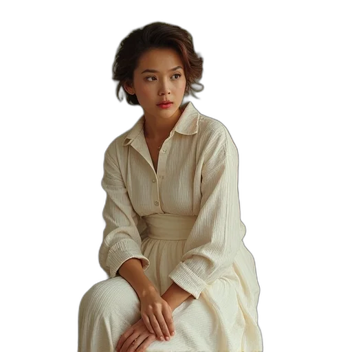 dress, staff, face, jacket transparent PNG cut-out