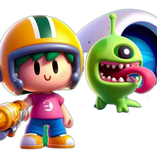 3d render, concept art, pixel art, outer space transparent PNG cut-out