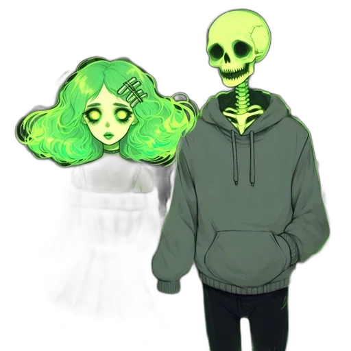 jacket, mask, creature, staff transparent PNG cut-out