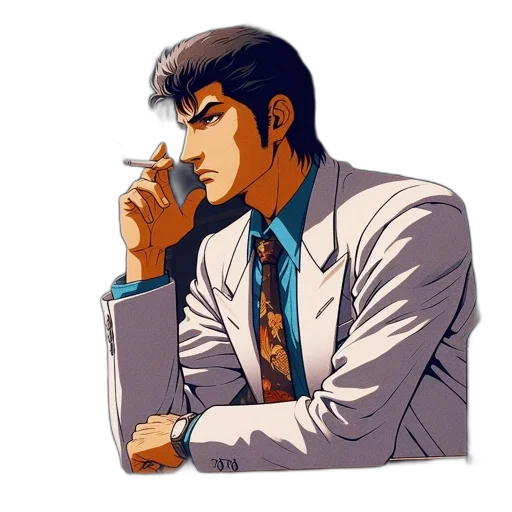 jacket, staff, face, pixel art transparent PNG cut-out