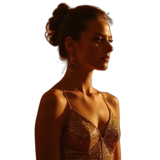 dress, jewelry, crown, face transparent PNG cut-out