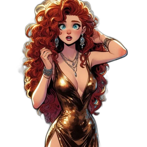 dress, comic book art, concept art, fantasy art transparent PNG cut-out