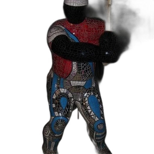 robot, jacket, mask, staff transparent PNG cut-out