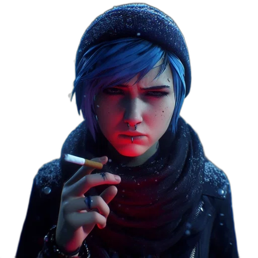 face, jacket, weapon, staff transparent PNG cut-out