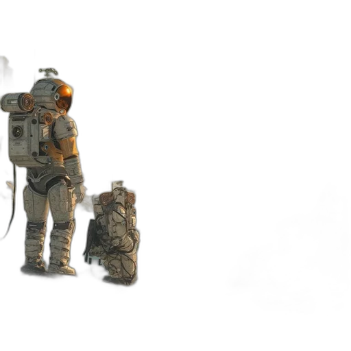 robot, weapon, concept art, 3d render transparent PNG cut-out