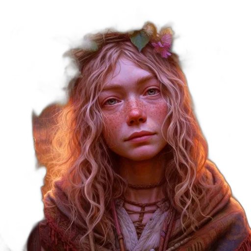 face, staff, crown, fantasy art transparent PNG cut-out