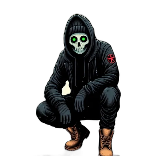 jacket, mask, face, pixel art transparent PNG cut-out